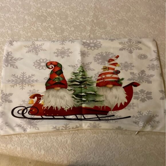 Christmas Gnome Sleigh Pillow Cover - Picture 1 of 3